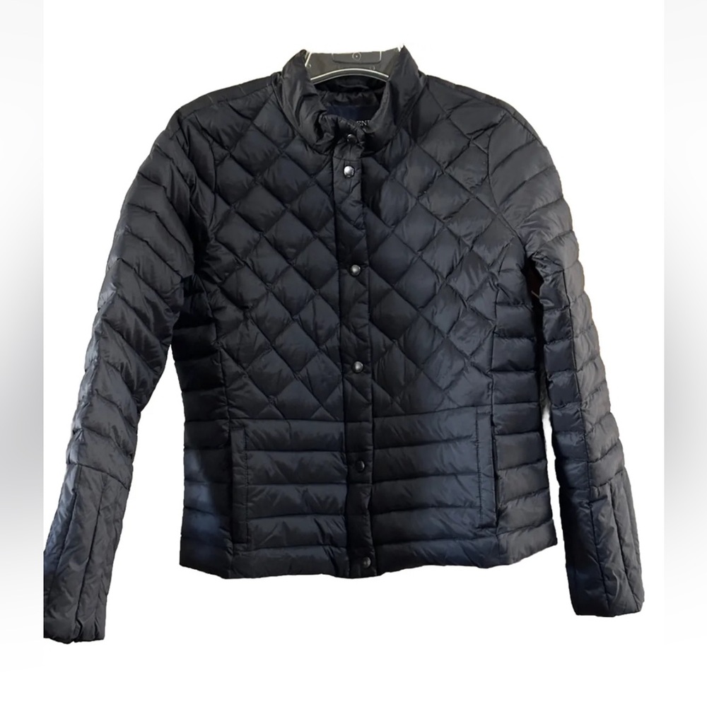 Lands End Women’s Black Quilted Jacket Goose Down Coat Small 6-8 Lightweight